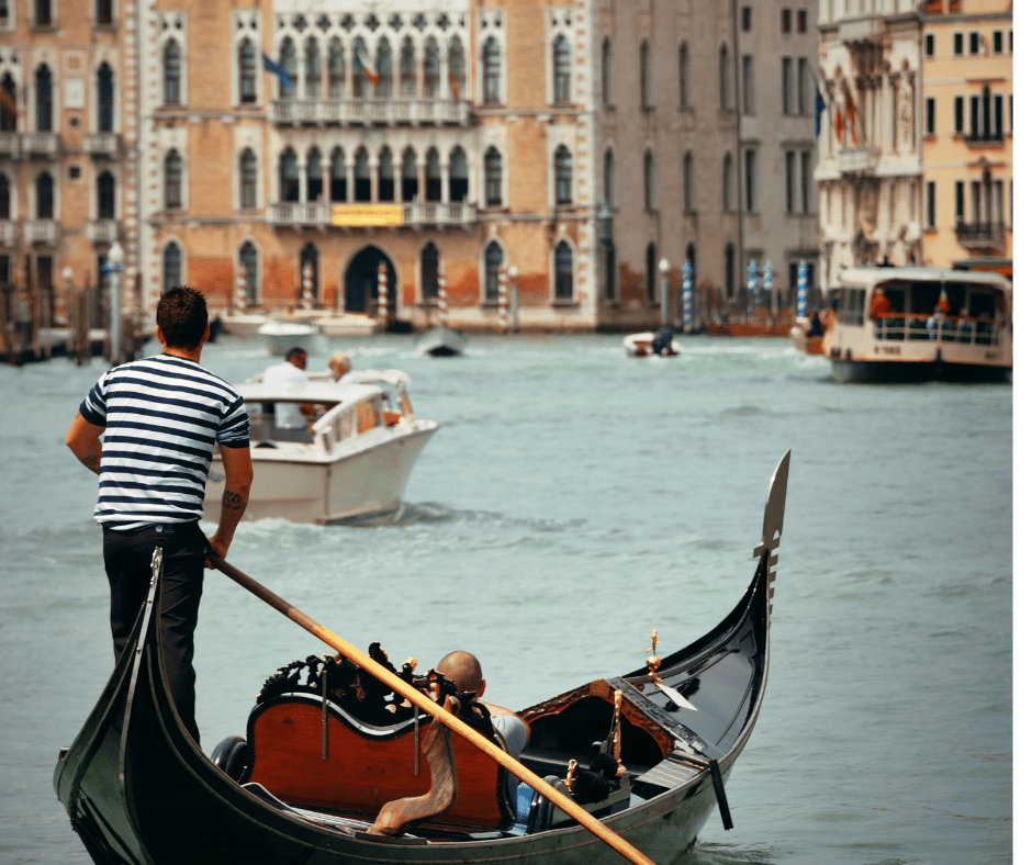 Gondola ride in the canals